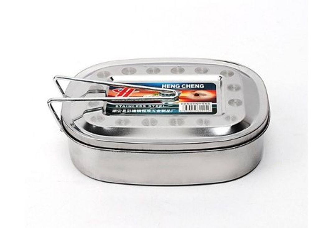 Контейнер для пикника металлический 16*12,5*4 см с ручкой,