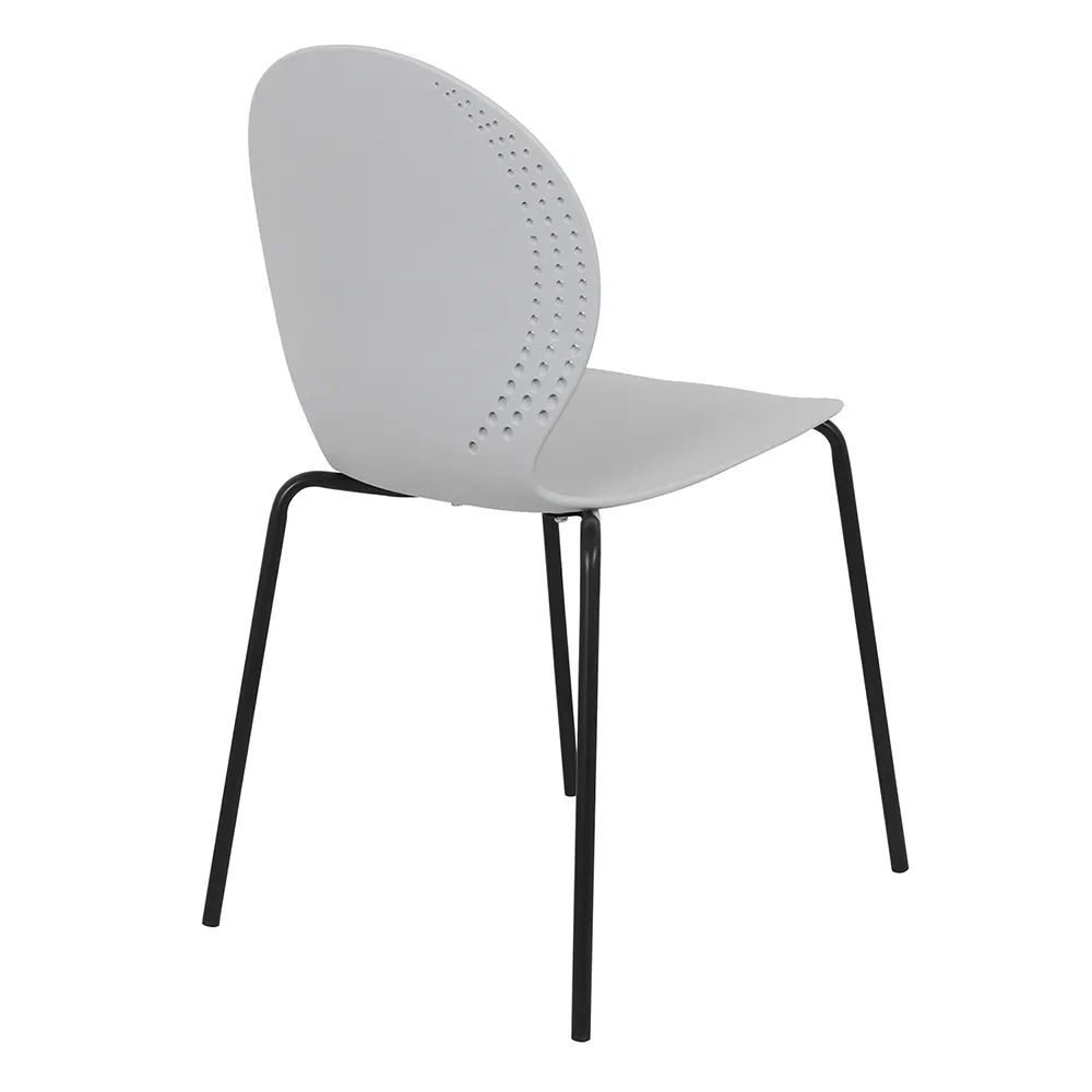 Комплект из 4-х стульев Wave серый с черными ножками