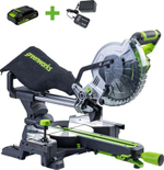 Торцовочная пила аккумуляторная GREENWORKS GD24MS216 24V, АКБ 2Ач и ЗУ 1501707UA