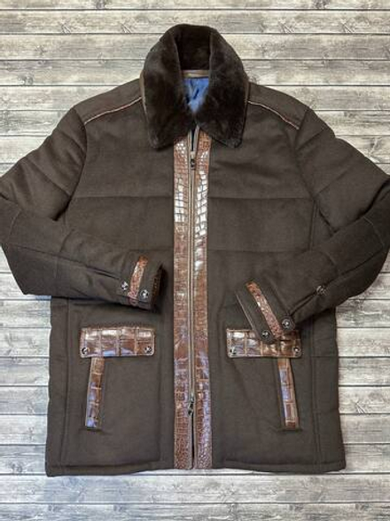 Куртка Angelo Galasso вставки из кожи крокодила