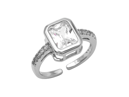 Перстень с прямоугольным кристаллом 11мм, разъемное (уценка)