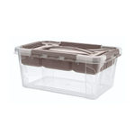 Ящик универсальный с замками и вставкой- органайзером "grand box", 290х190х124мм, 4,2л (коричневый)