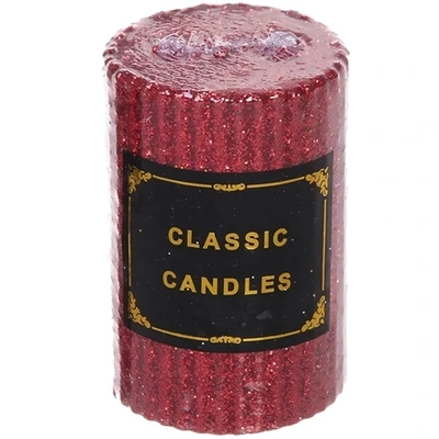 Свеча «Блестящий шик» 5*7,5 см, Красный