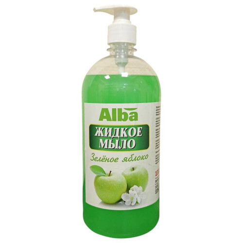 Мыло жидкое ALBA Зеленое яблоко с дозатором (1л)