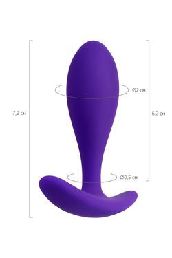 Анальная втулка Штучки-дрючки, силикон, фиолетовая, 7,2 см, Ø 2 см