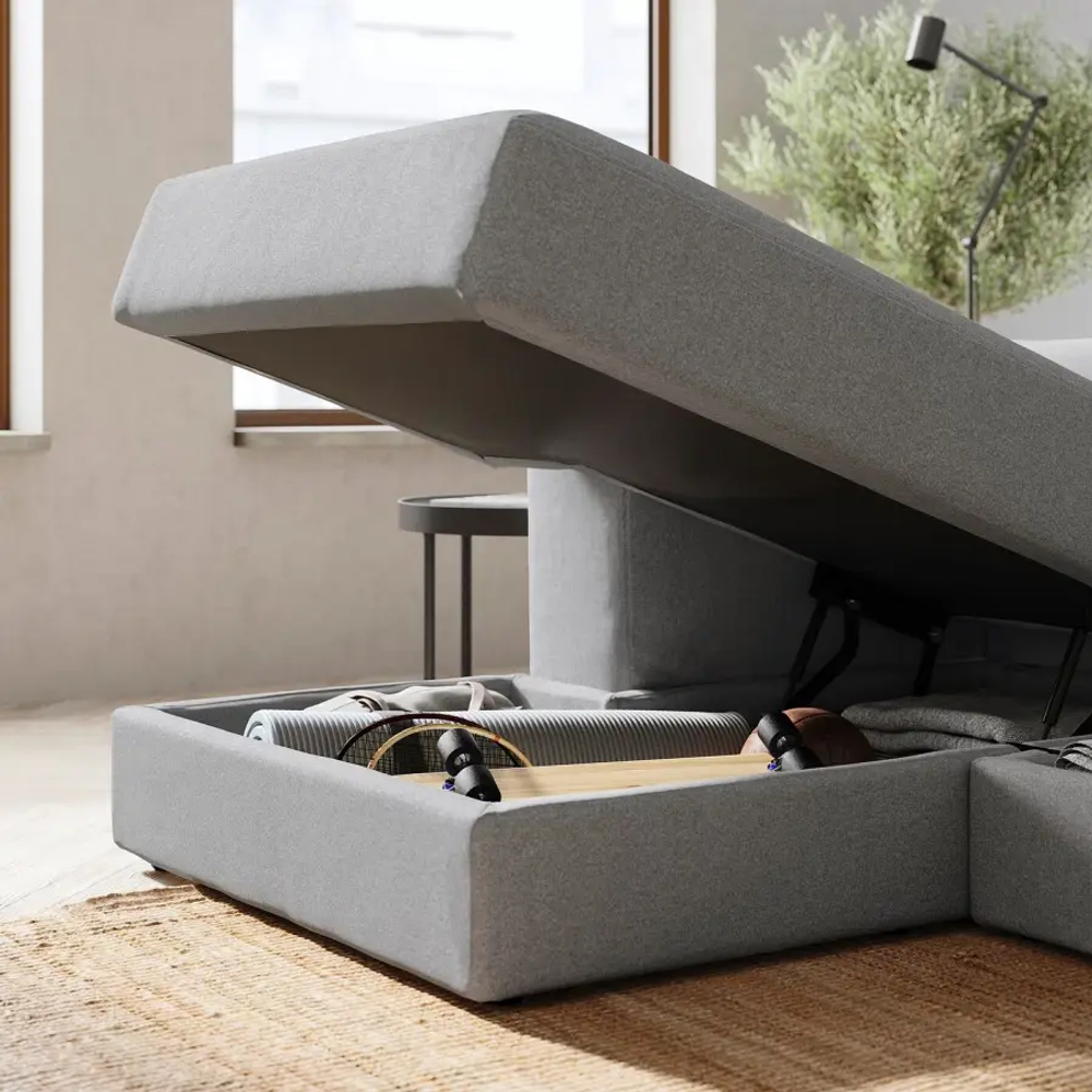 Угловой диван - IKEA JÄTTEBO/JATTEBO/ЯТТЕБО ИКЕА, 71х160х324 см, серый