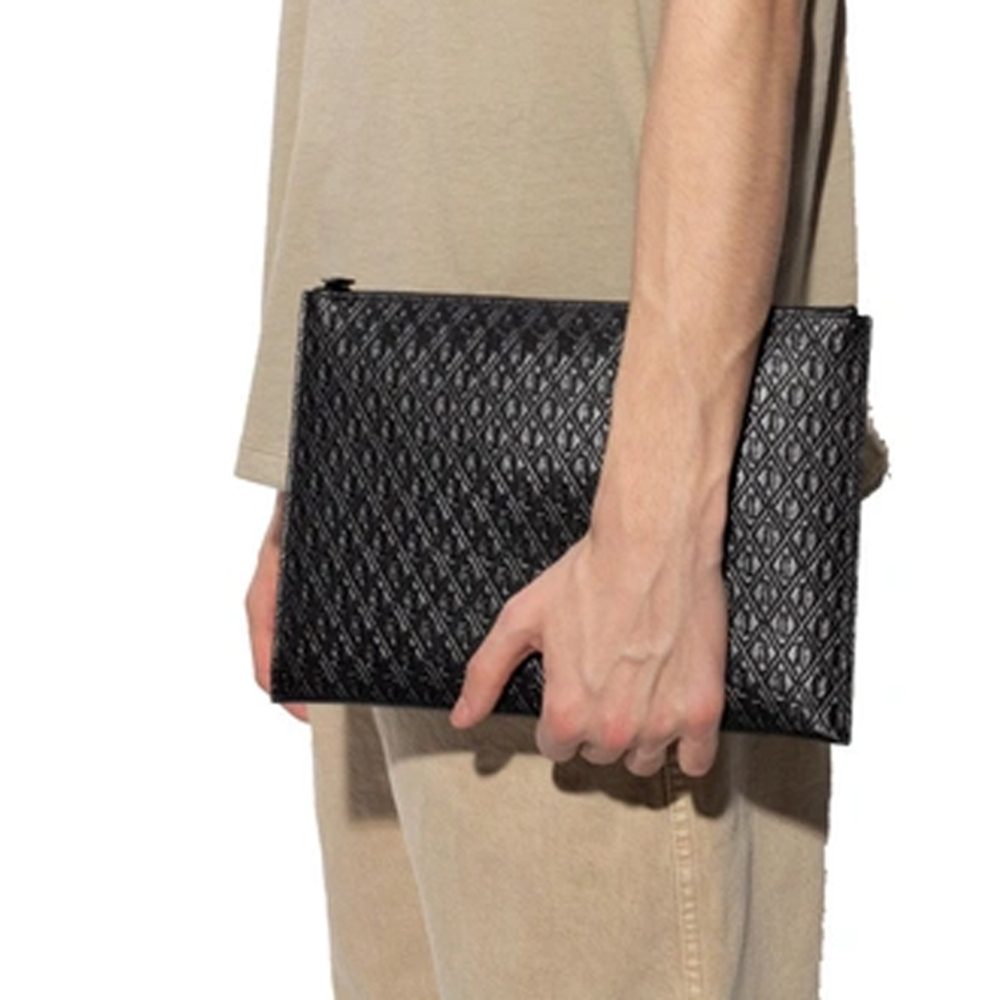 SAINT LAURENT Monogram Smooth Leather Laptop Bag Men"s Black