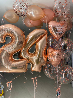 Воздушные шары для девушки розовое золото №1529