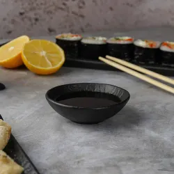 Соусник 40 мл d 7,8 см h2,4 см круглый фарфор Black Raw Wood P.L. Proff Cuisine [12]