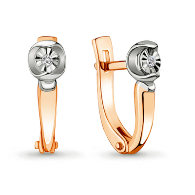 942510к Серьги из Золота с бриллиантами из коллекции "Иллюзия"