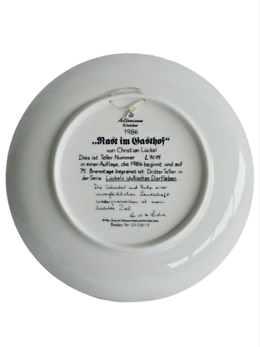 Тарелка декоративная "Остановка у трактира" Германия