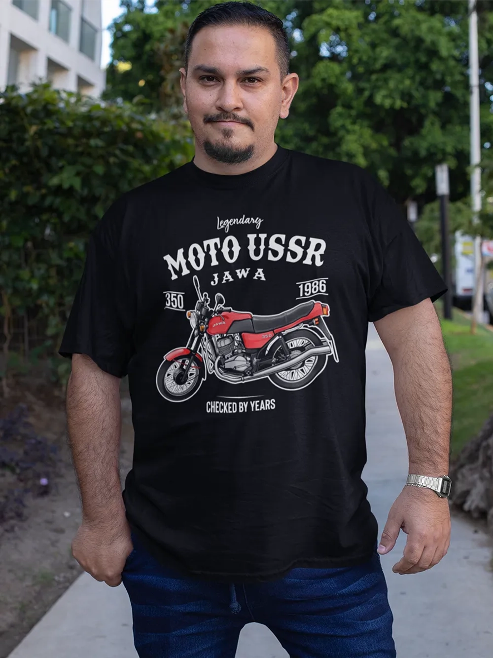Футболка принт мотоцикл Ява СССР