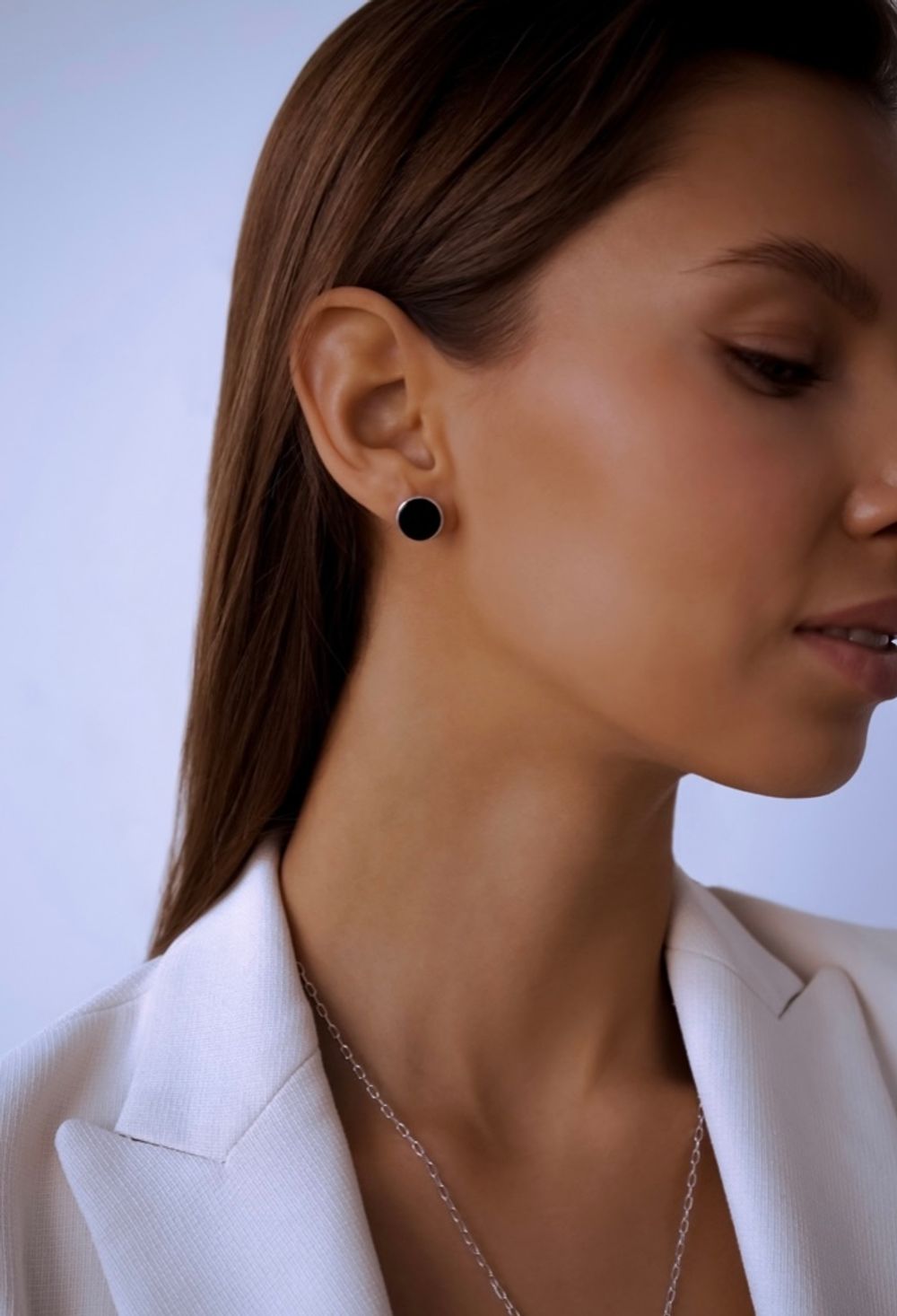 Пусеты Black с черным ониксом