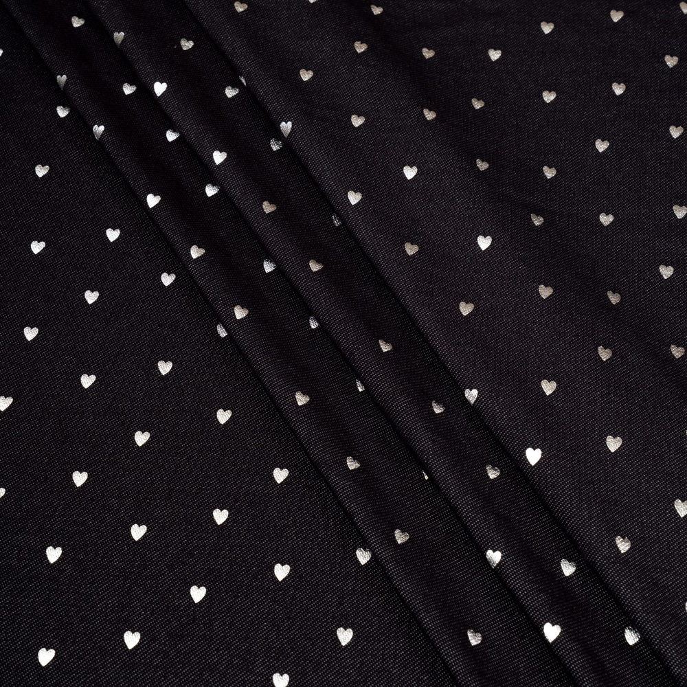 Джинс-трикотаж с рисунком, 70% Хлопок, 20% ПЭ, 10% ПУ(эластан), 205 гр/м2, чёрный/серый (3834)