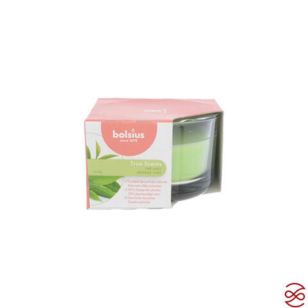 Свеча в стекле ароматическая Bolsius True scents 50/80 зеленый чай - время горения 13 часов