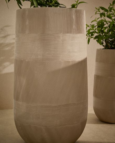 Набор из 2 кашпо Tival из песчаника бежевого цвета Ø 45 см