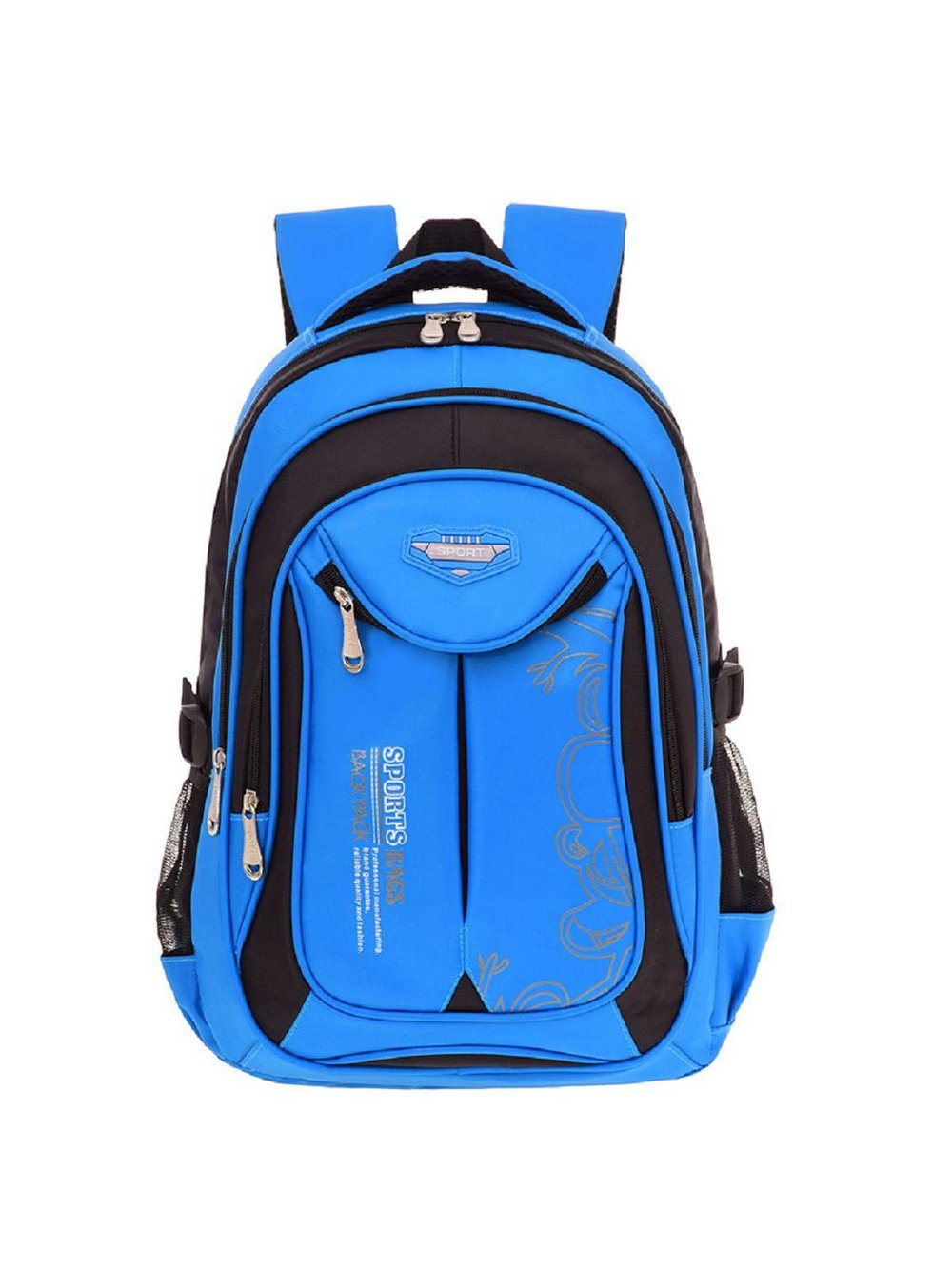 Детский рюкзак 3 отделения 45x30x20см (синий)