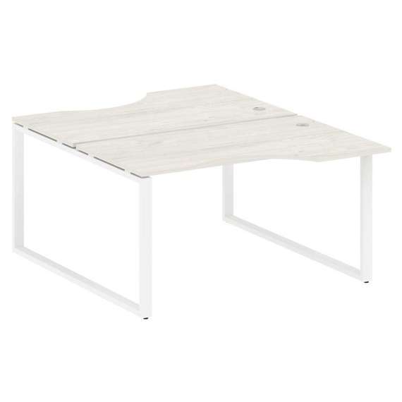 Metal System Рабочая станция криволинейная на О-образном м/к БО.РАС-СА-2.2 Дуб Наварра/Металл Белый