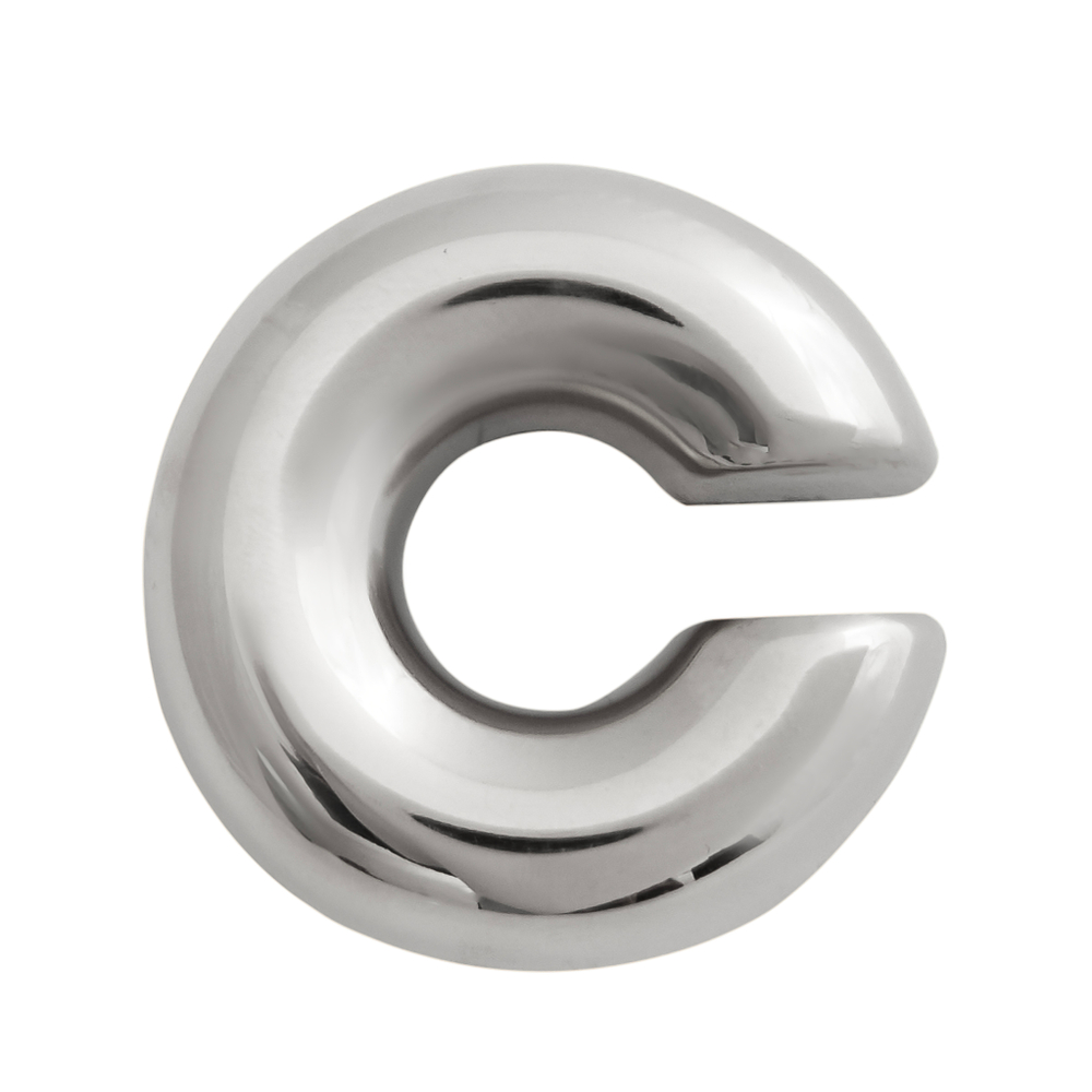 Кафф массивный полукруг, серебро