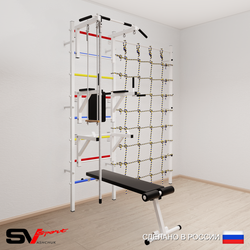 Шведская стенка Sv Sport 5960 (Турник стандарт/Брусья/Стойка/Скамья/Канат/Трапеция/Канатный лаз)