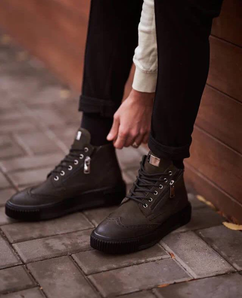 Ботинки мужские, арт. 11126 хаки