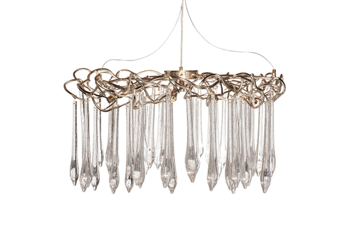 86-8035/800 Люстра круглая "Капли" d.80*h.50см, шампань