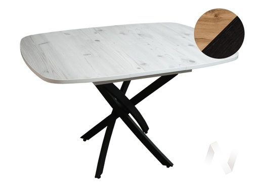 Стол раздвижной Вест (опоры черный/пластик дуб вотан; кромка венге)