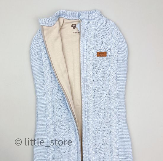 Кокон вязаный "Basic" Голубой