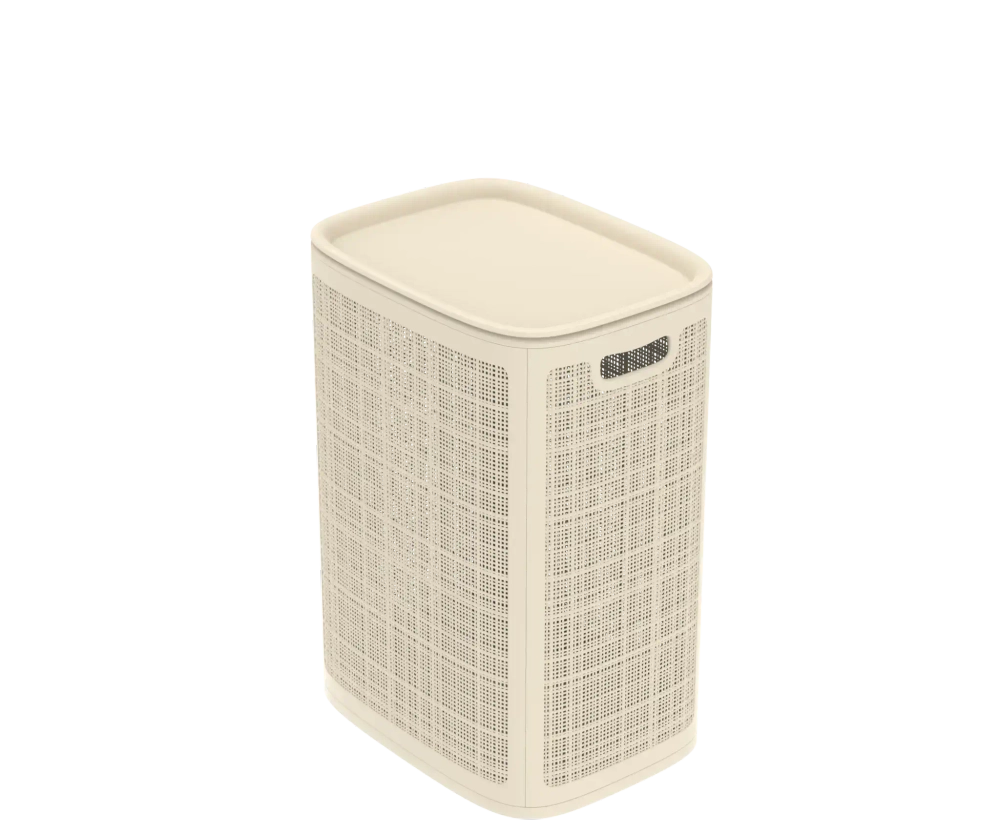 Корзина для белья Лён 75л 43*32,1*60см слоновая кость