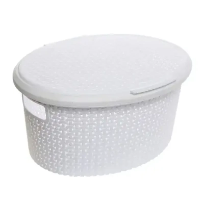 Корзина для белья Плетенка 20л круглая с крышкой (Ар-пласт)