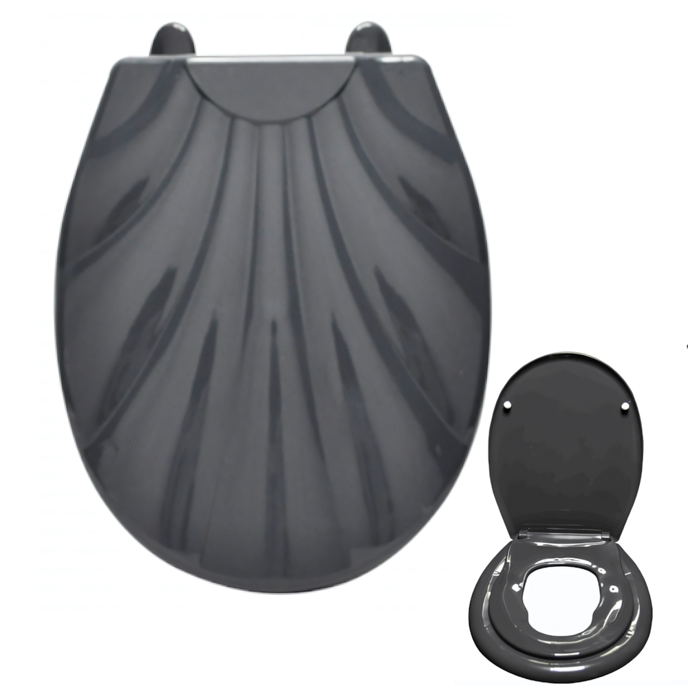 Сиденье для унитаза с детской накладкой "Ракушка LUX" серое