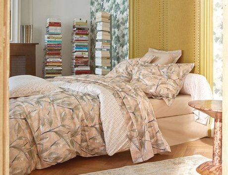 Постельное белье 2 спальное евро Blanc des Vosges Flora Abricot