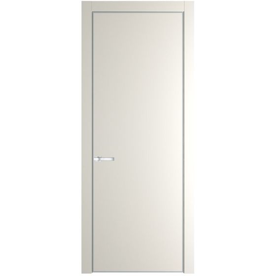 Межкомнатная дверь эмаль Profil Doors 1PA перламутр белый глухая профиль серебро