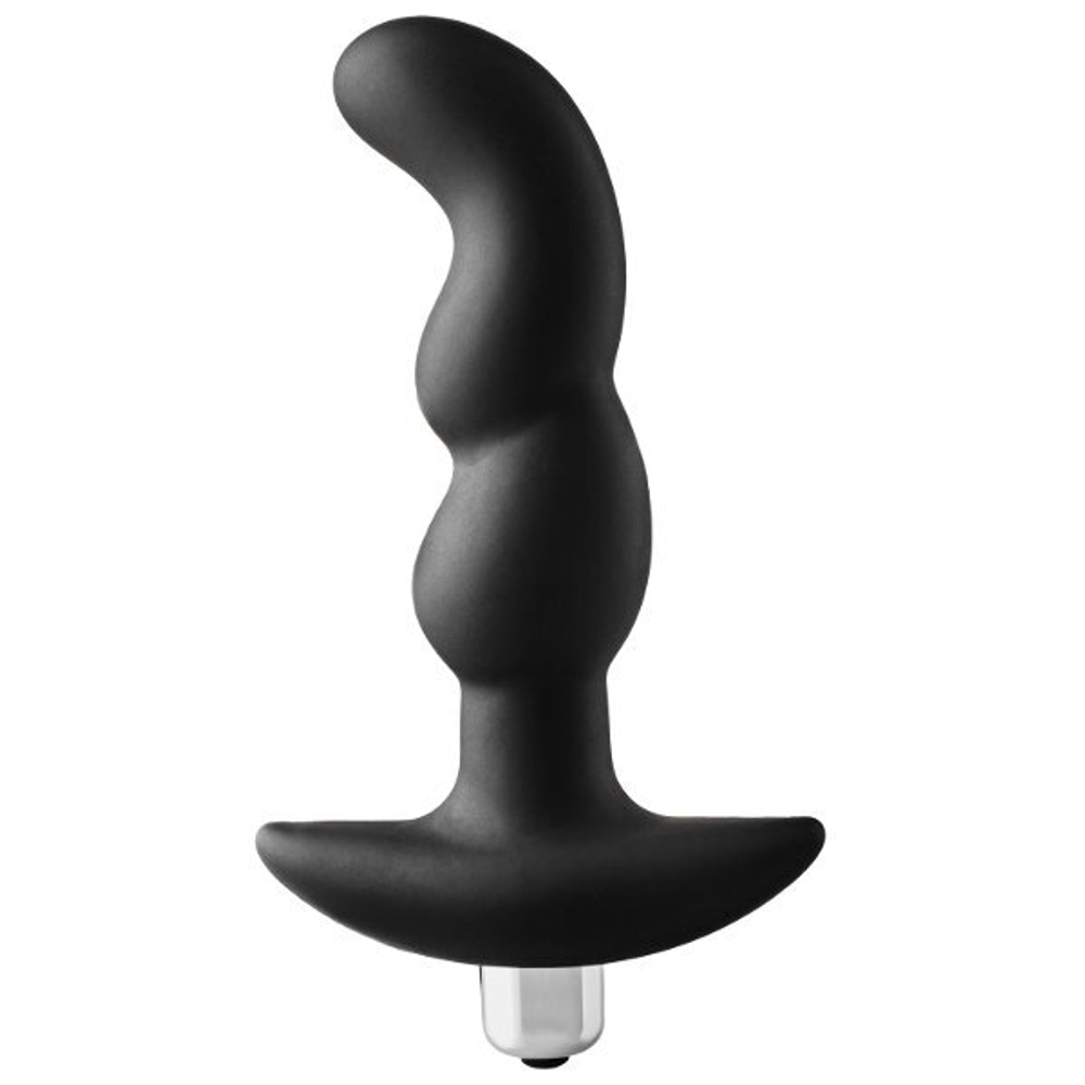 Черная вибропробка для простаты FantASStic Vibrating Prostate Plug - 14,5 см.