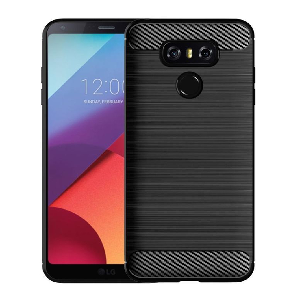 Чехол для LG G6 (G6+) цвет Black (черный), серия Carbon от Caseport