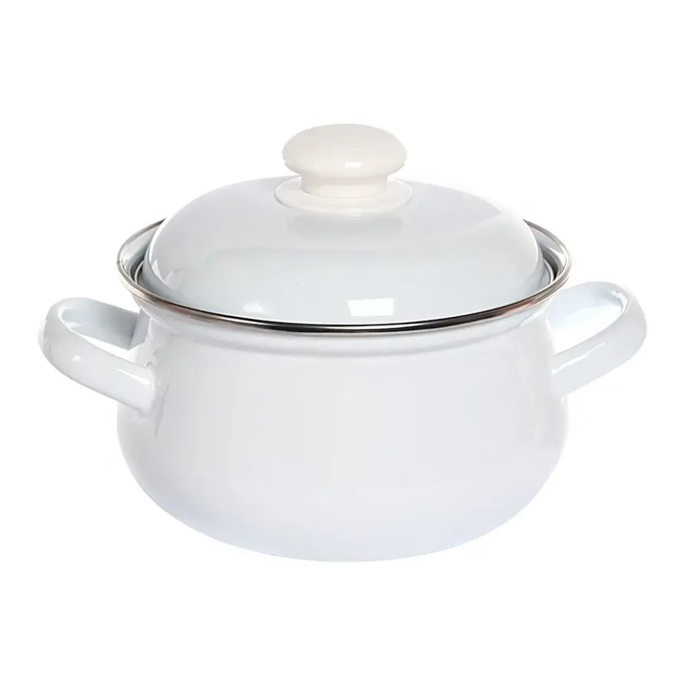 Кастрюля эмалированная 2л грушевидная без декора