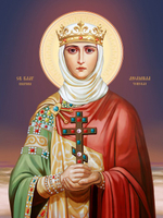 Икона под старину А5. Дерево, холст (святые жены)