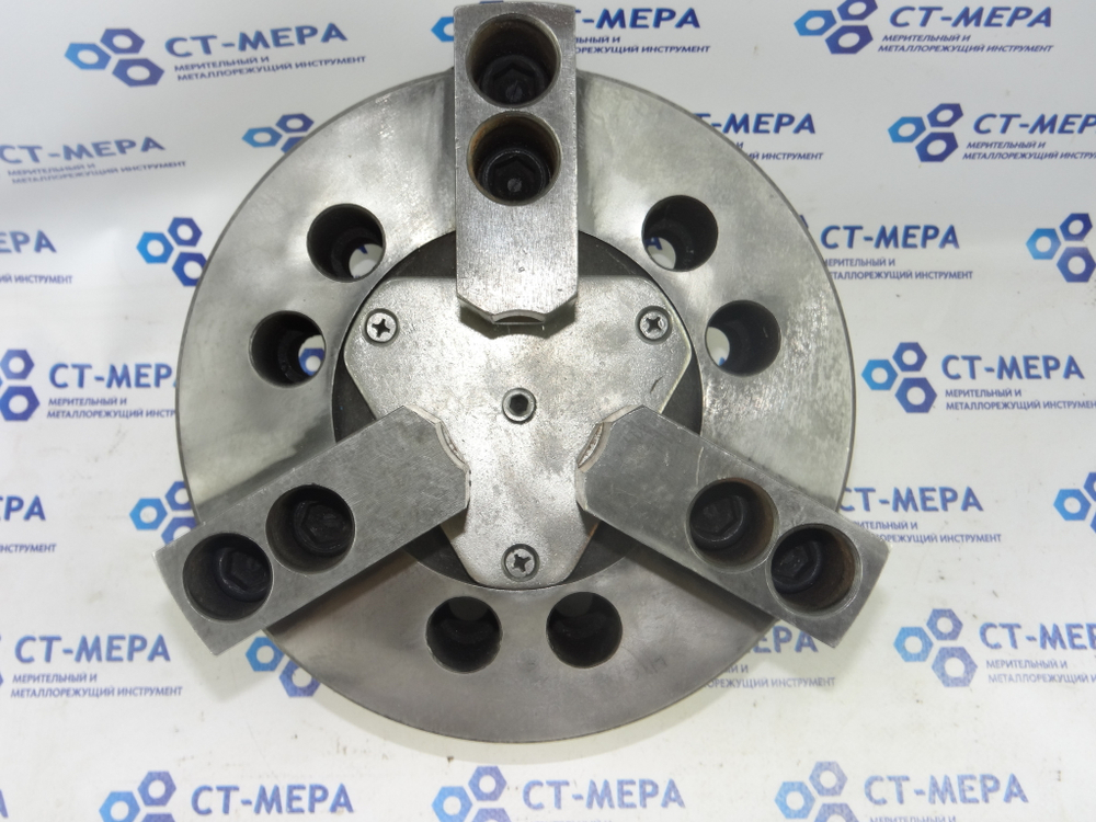 7102-0072 1-2 Патрон токарный механизированный самоцентрирующий трёхкулачковый 250 мм. с креплением на шпиндель через переходной фланец по ГОСТ 3889