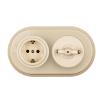 Рамка 2-х постовая, керамика, цвет песочное золото BF2-620-04