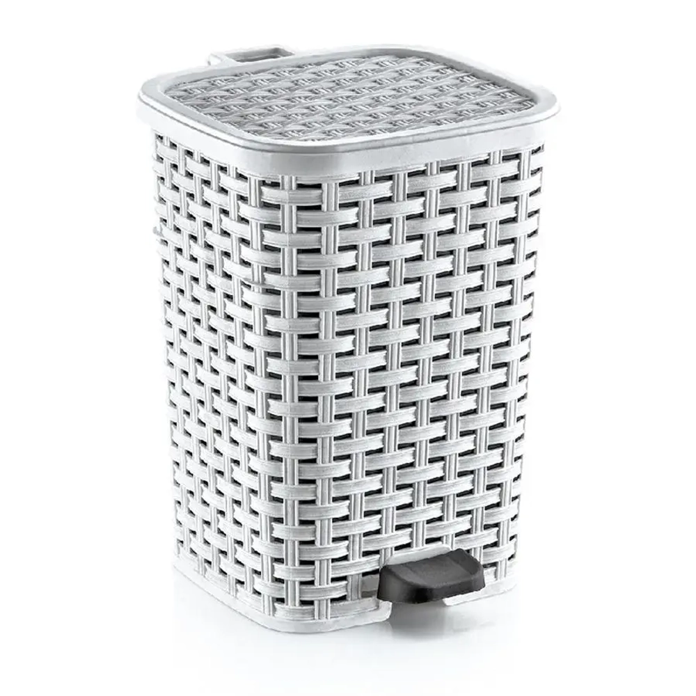 Ведро мусорное с педалью 6 л плетёное белшт