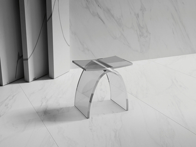 Стульчик для ванной прозрачный ABBER Kristall AT1739Perle