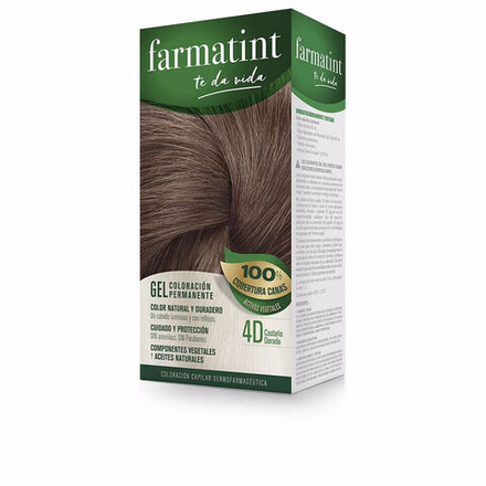 Farmatint Permanent Coloring Gel No. 4D Перманентная краска для волос на растительной основе и маслах без аммиака, оттенок золотой коричневый