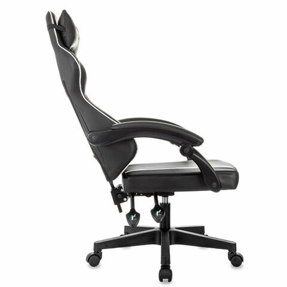 Кресло компьютерное BRABIX "Shooter GM-123", 2 подушки, экокожа, черное/белое, 533191