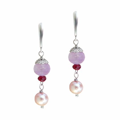 серьги с аметистом с-0788