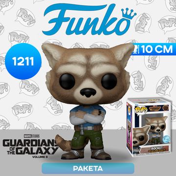 Фигурка Funko POP! Bobble Marvel Guardians Of The Galaxy 3 Rocket (Exc) (1211) 67514 / Фигурка Фанко ПОП! по мотивам фильма "Стражи Галактики 3", Ракета