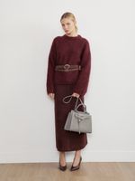 БАЗОВЫЙ РЕМЕНЬ С МЯТОЙ ПРЯЖКОЙ ЗАМША ТЕМНЫЙ ШОКОЛАД