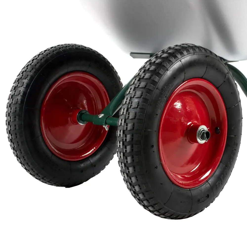 Тачка 65л садовая оцинкованная 2 колеса 120кг, WB6204S