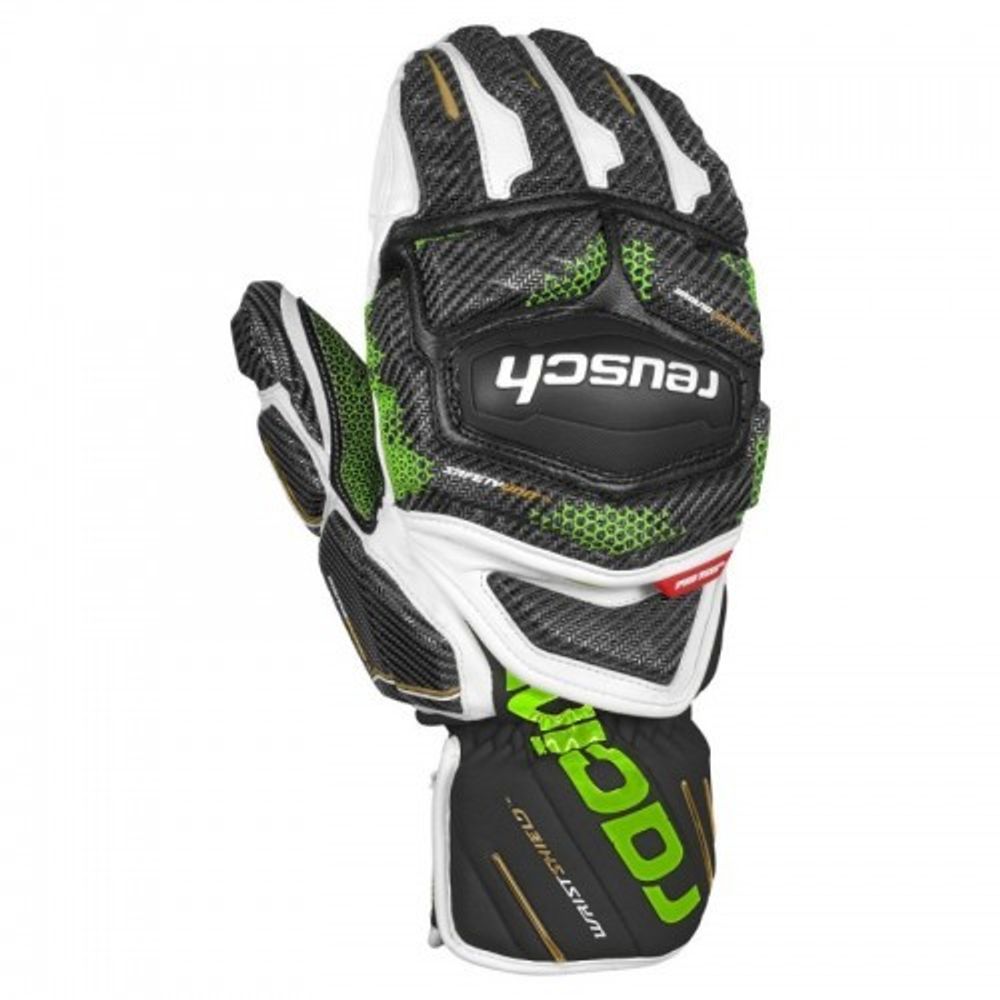 REUSCH варежки горнолыжные 4811411 Race Tec 18 GS Mitten  747 black/white/neon green