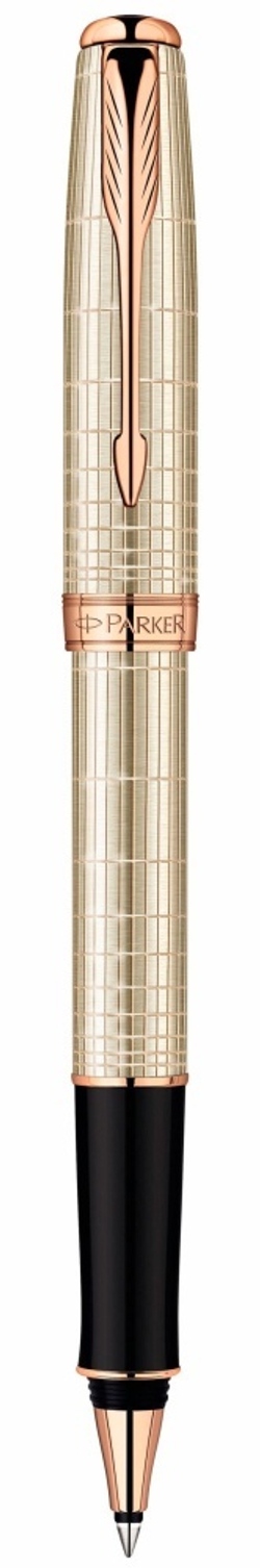 Ручка-роллер Parker Sonnet T535 VERY PREMIUM Feminine, (серебро 925 пробы, 16.96) цвет: Silver PGT, перо: F, цвет чернил: black, в подарочной упаковке