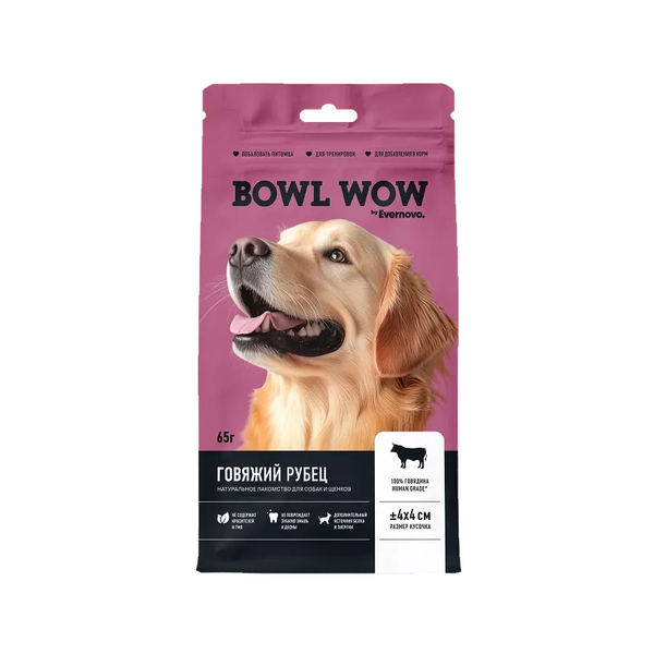 Лакомство BOWL WOW для собак: рубец говяжий